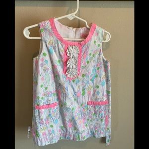 HTF Lilly Pulitzer Pop celebration girls shift.